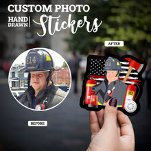 Load image into Gallery viewer, Create your own Custom Stickers for Thin Red Line Firefighter Flag
