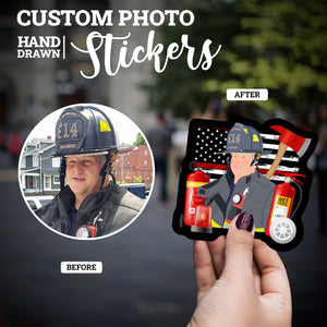 Create your own Custom Stickers for Thin Red Line Firefighter Flag
