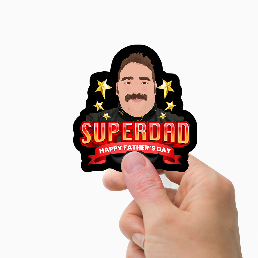 Cusotm Super Dad Stickers Personalized