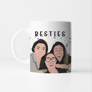 Custom Besties Mug Stickers Personalized