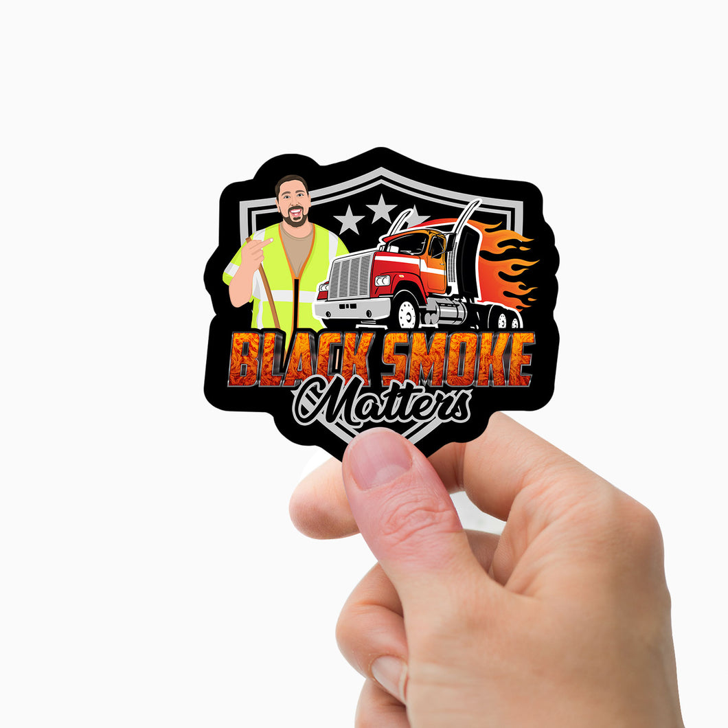 Custom Black Smoke Matters Truck  Stickers Personalized