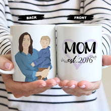 Load image into Gallery viewer, Custom Drawing Mom coffee mugs Photo
