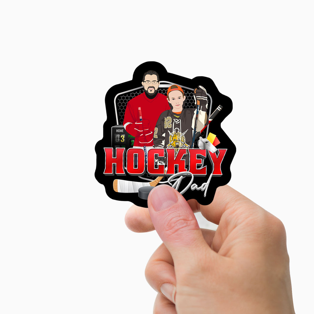 Custom Hockey Dad  Stickers Personalized