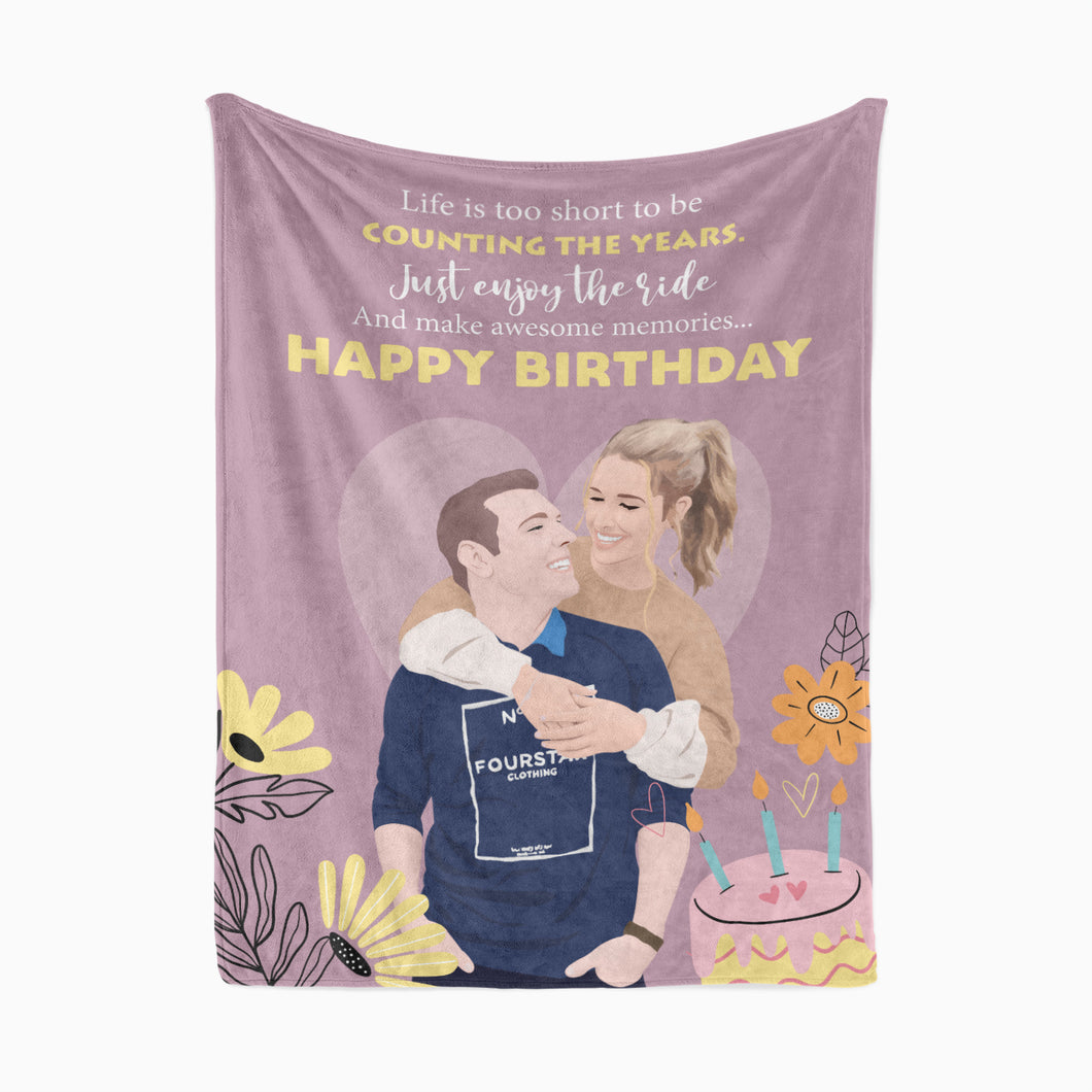 Custom Photo Throw Blanket for a birthday gift