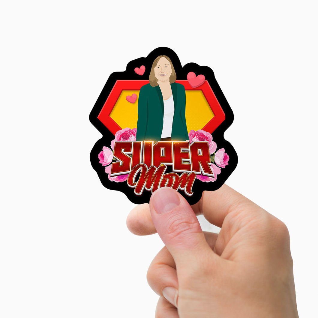 Custom Super Mom  Stickers Personalized