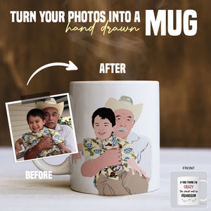 Custom drawing Crazy Grandson MugCustom drawing Crazy Grandson Mug