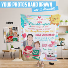 Load image into Gallery viewer, Custom hand drawn blanket for granddaughter gift from Nana
