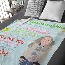 Load image into Gallery viewer, Custom hand drawn blanket personalized for granddaughter gift from grandma
