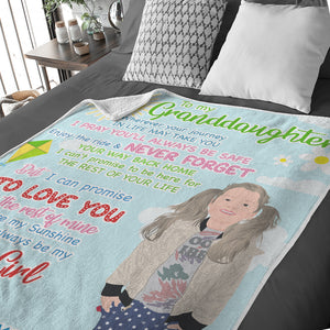 Custom hand drawn blanket personalized for granddaughter gift from grandma