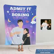 Load image into Gallery viewer, Funny husband and wife fleece blanket personalized
