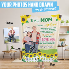 Load image into Gallery viewer, Custom hand drawn throw blanket To My Mom from daughter
