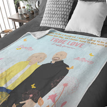 Load image into Gallery viewer, Custom throw blanket personalized couples picture with names
