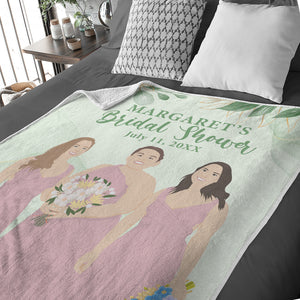 Custom throw blanket personalized for bridal shower
