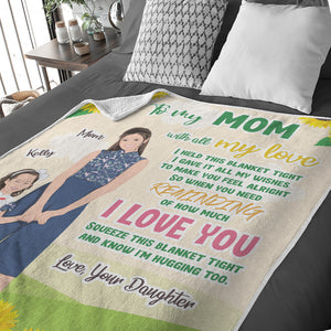 Custom throw blanket personalized from daughter to Mom