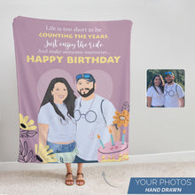 Load image into Gallery viewer, Customized throw blanket gift for birthday
