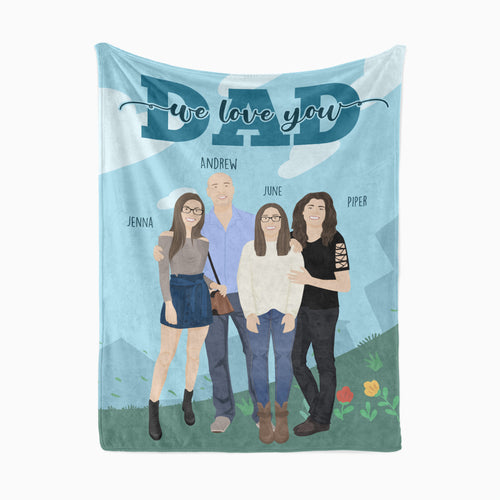 Customized throw blanket gift for father’s day