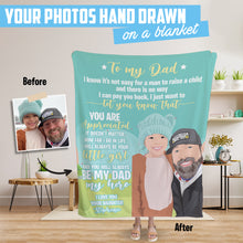 Load image into Gallery viewer, Custom hand drawn blanket for dad gift from daughter
