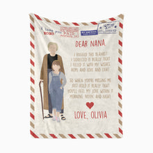 Load image into Gallery viewer, Dear Nana Personalized Letter throw blanket
