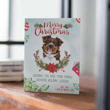 Load image into Gallery viewer, Dog Christmas Card Sticker designs customize for a personal touch
