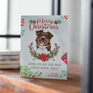 Dog Christmas Card Sticker designs customize for a personal touch