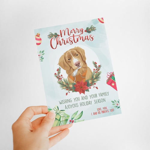 Dog Christmas Card Stickers Personalized
