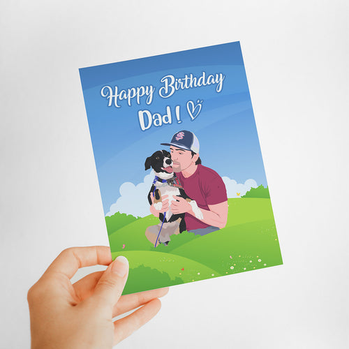 Dog Dad Birthday Card Stickers Personalized