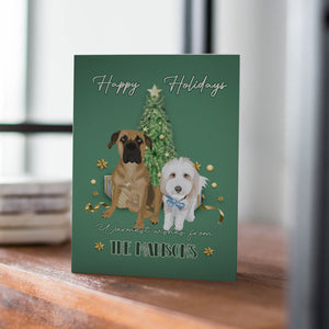 Dog Holiday Card Sticker designs customize for a personal touch