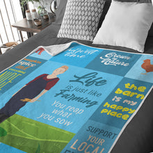 Load image into Gallery viewer, Farmer custom hand drawn personalized blanket
