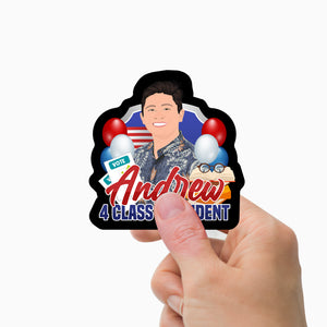 For Class President Sticker Personalized