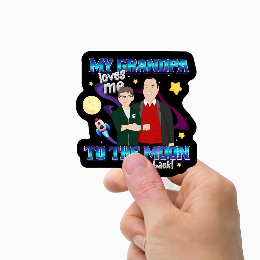 Grandpa Loves You Stickers Personalized