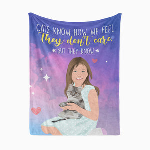 Funny Cat throw blanket personalized