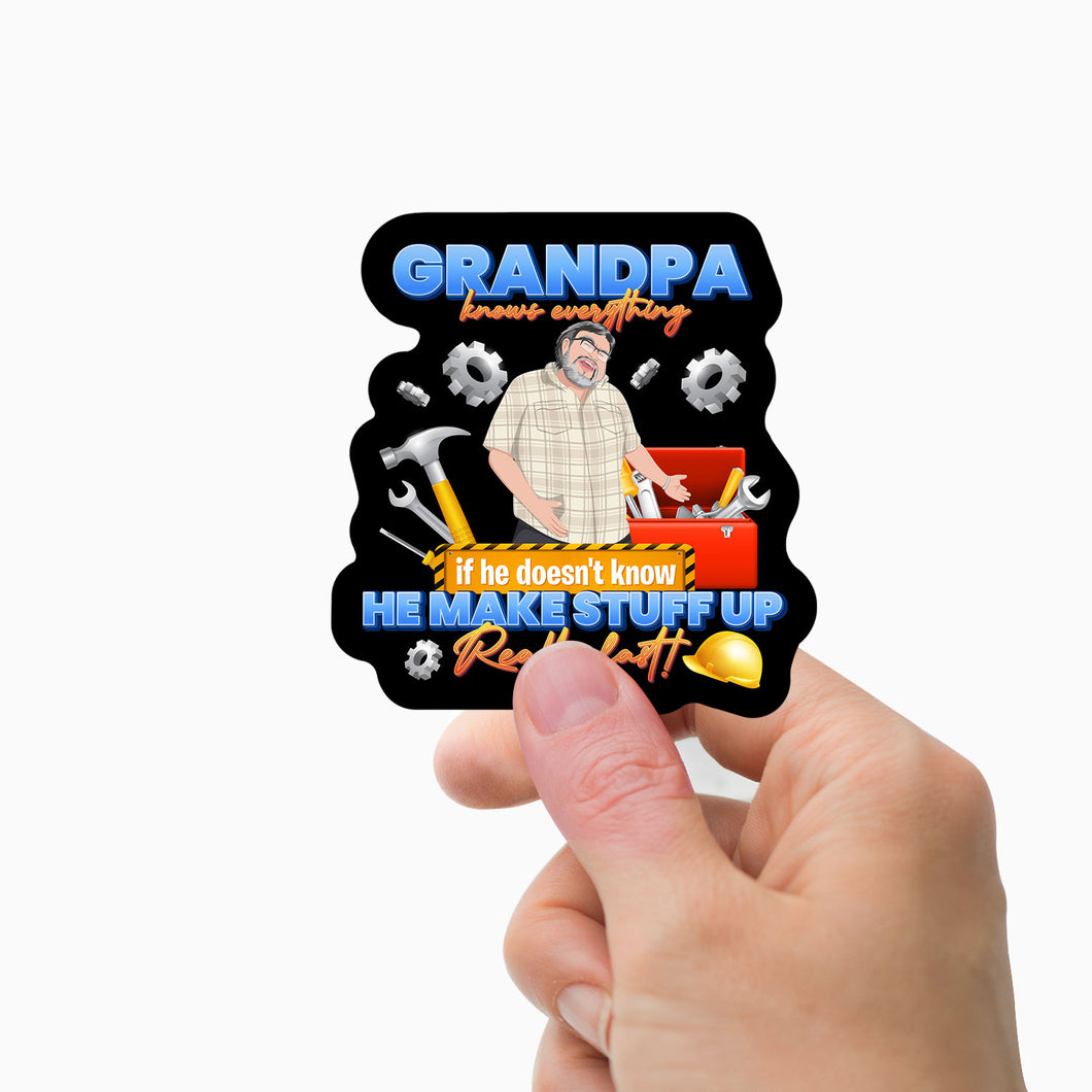 Funny Grandpa Stickers Personalized