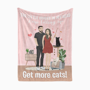 Get More Cats personalized throw blanket