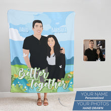 Load image into Gallery viewer, Personalized Better Together throw blanket for girlfriend
