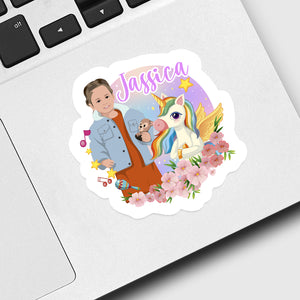 Girls Unicorn Name Sticker designs customize for a personal touch