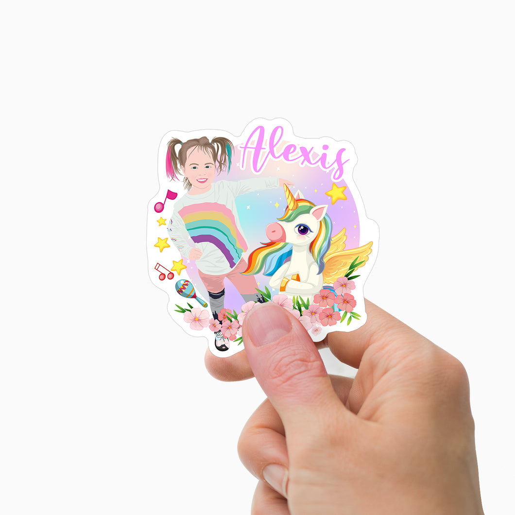 Girls Unicorn Name Stickers Personalized