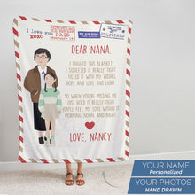 Load image into Gallery viewer, Dear Nana Personalized Letter fleece blanket
