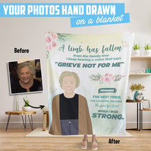 Load image into Gallery viewer, Grandma Grieve hand drawn throw blanket personalized
