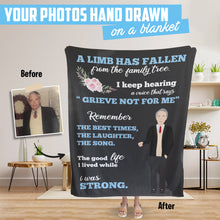 Load image into Gallery viewer, Grandpa Grieve hand drawn throw blanket personalized
