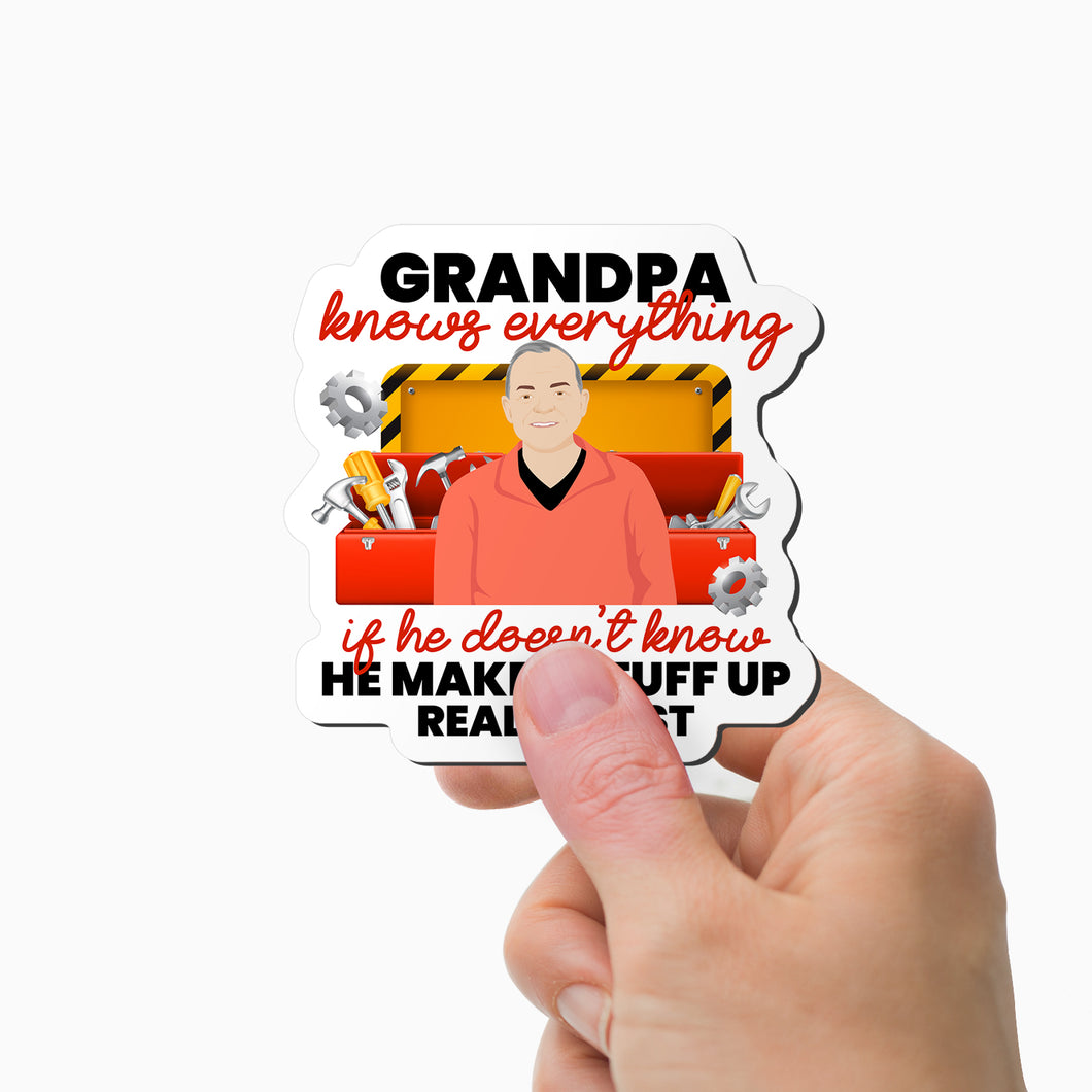 Grandpa Knows everything Magnet Personalized