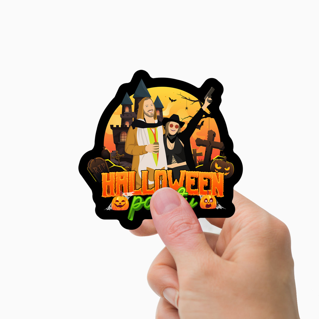 Halloween Party Sticker Personalized