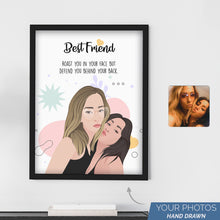 Load image into Gallery viewer, Hand Drawn Portraits from Personalized Photos Frames of Defend Your Best Friend
