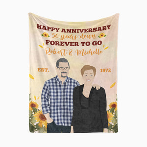 Happy 50th anniversary throw blanket personalized