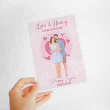 Load image into Gallery viewer, Happy Anniversary Card Stickers Personalized
