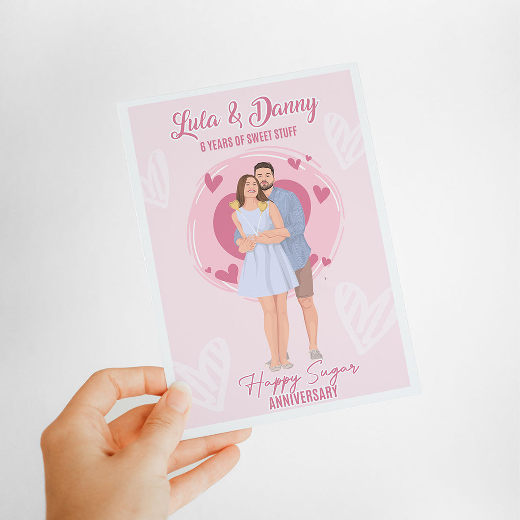 Happy Anniversary Card Stickers Personalized