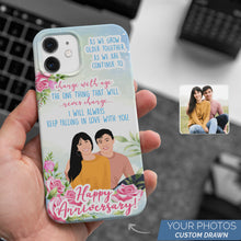 Load image into Gallery viewer, Happy Anniversary cell phone case personalized
