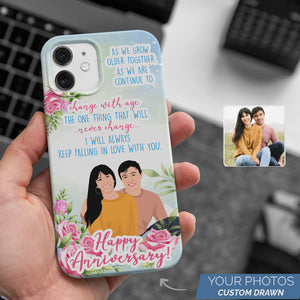 Happy Anniversary cell phone case personalized