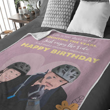 Load image into Gallery viewer, Happy Birthday personalized throw blanket
