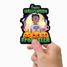 Load image into Gallery viewer, Happy Halloween Stickers Personalized
