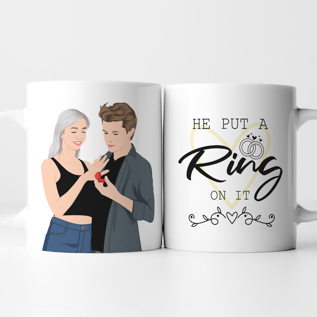 He Put A Ring On It Personalized Coffee Mug